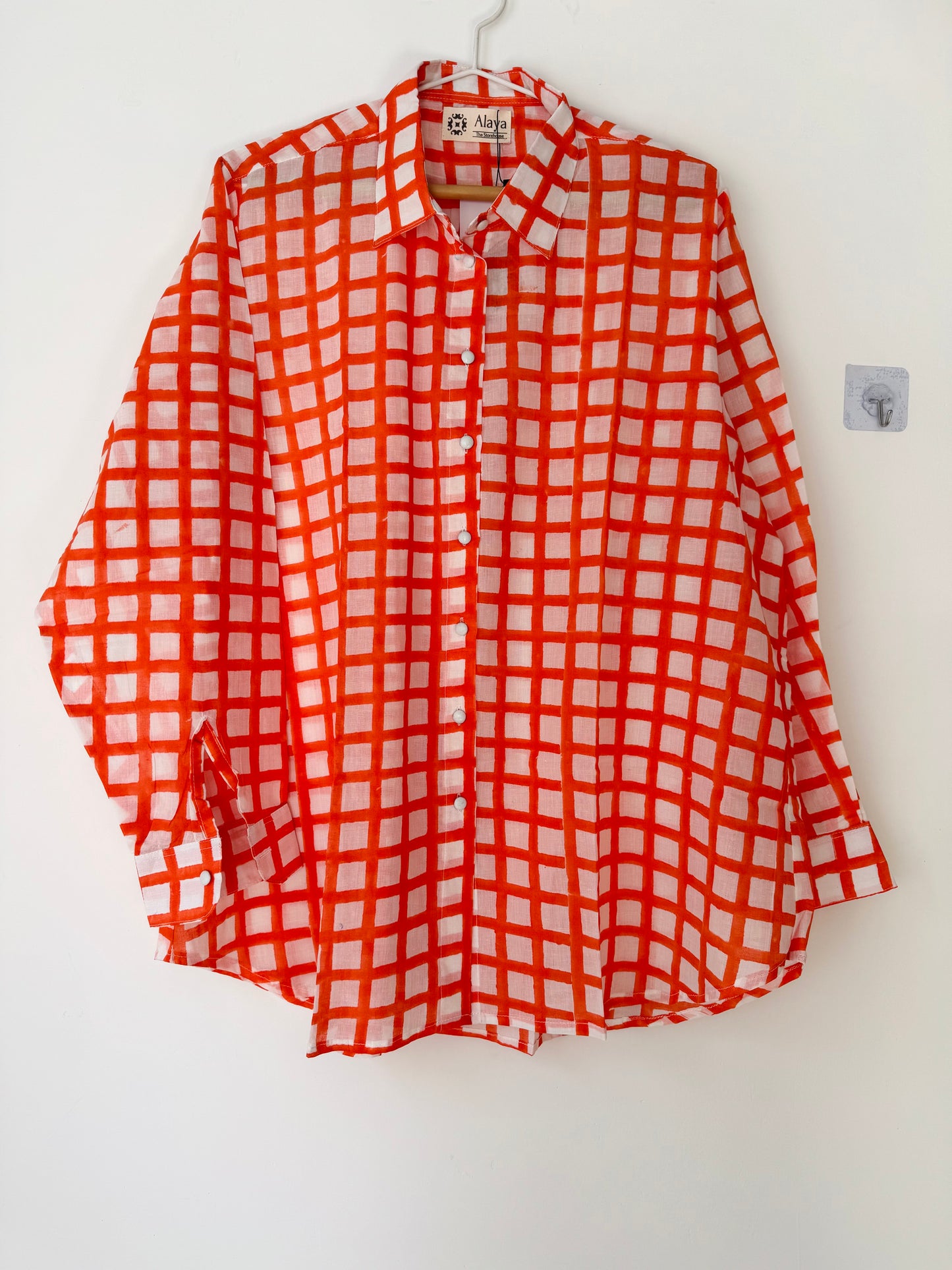 Tangerine Gingham Shirt - 4XL