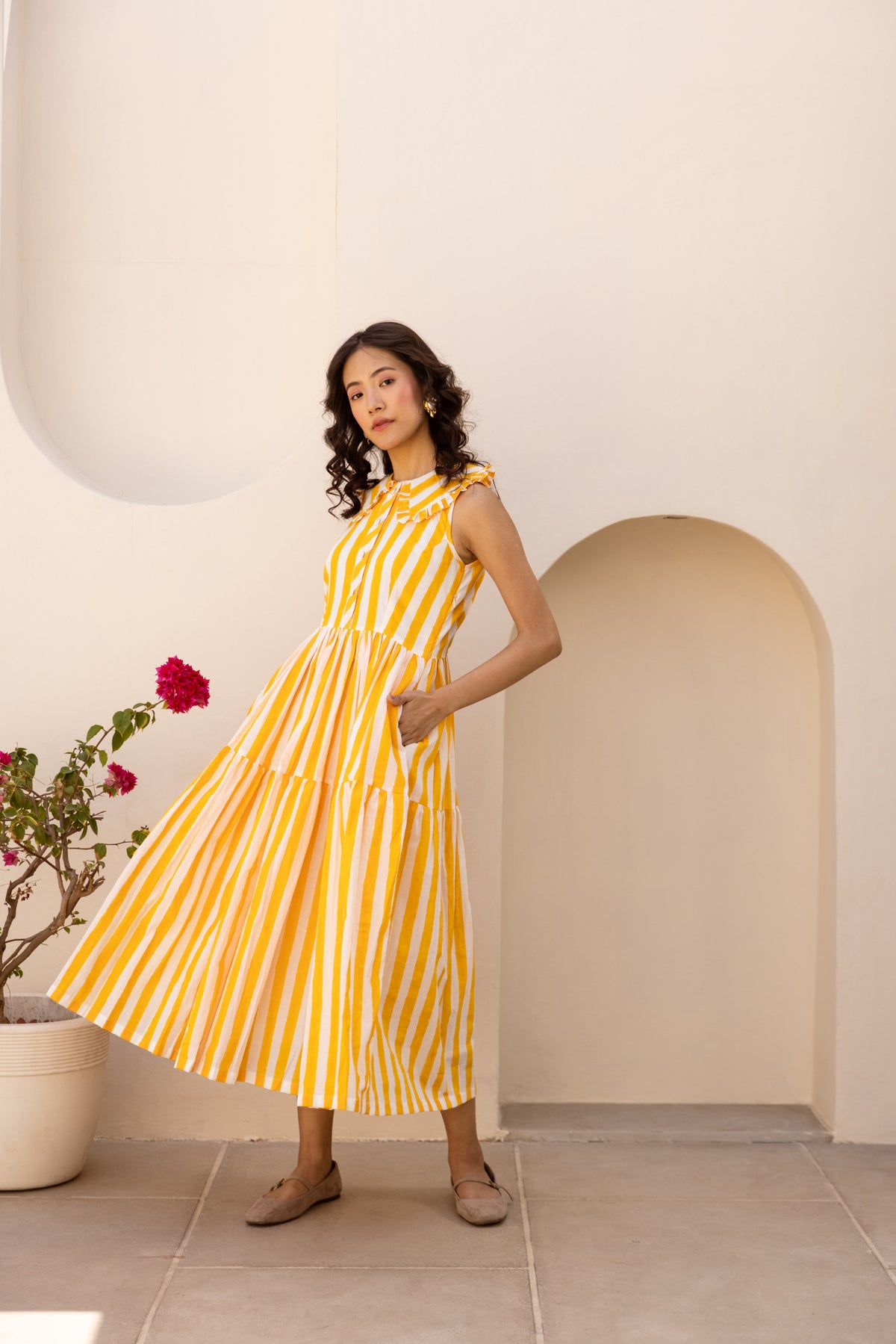 Honeystripe Ruffle Dress