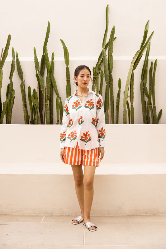 Tangerine Daffodil Shorts Co-ord Set