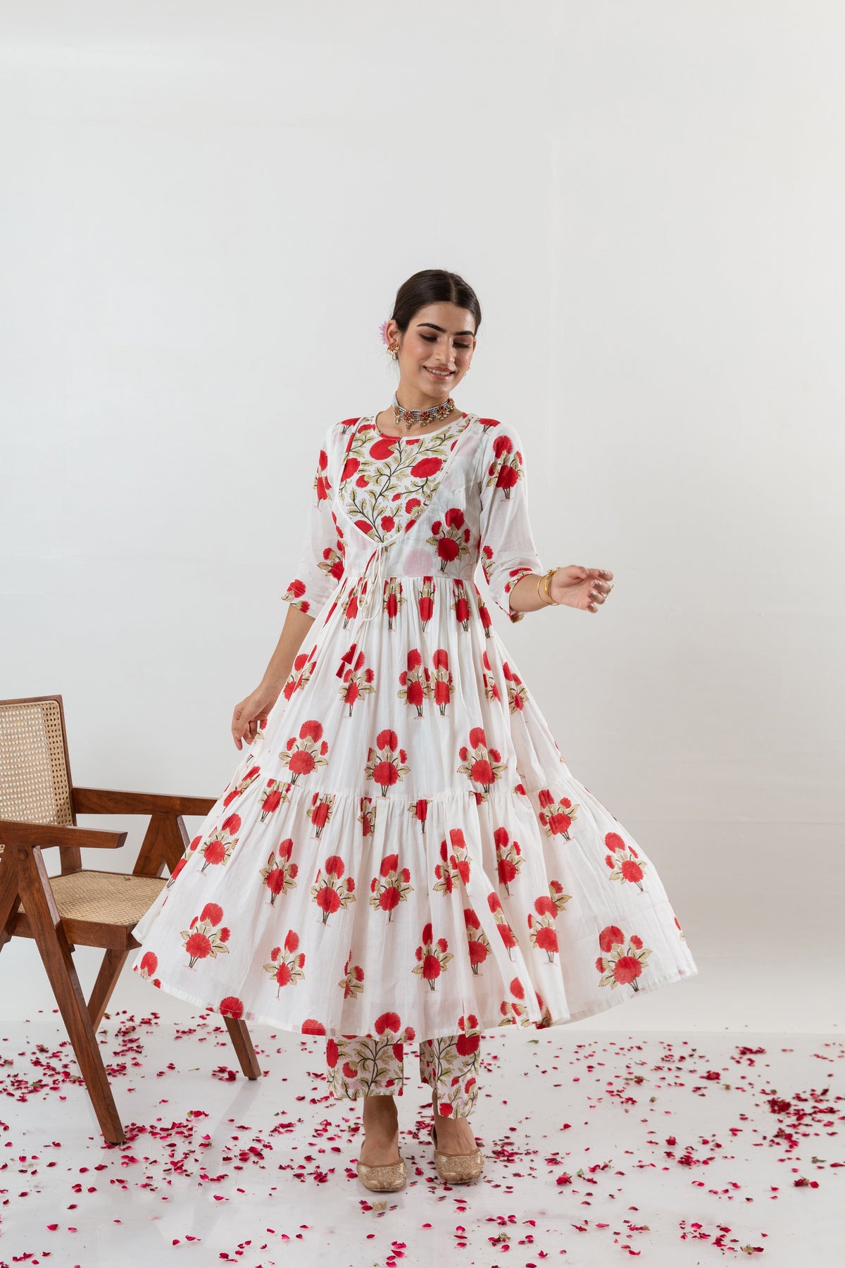 Red Hibiscus Kurta