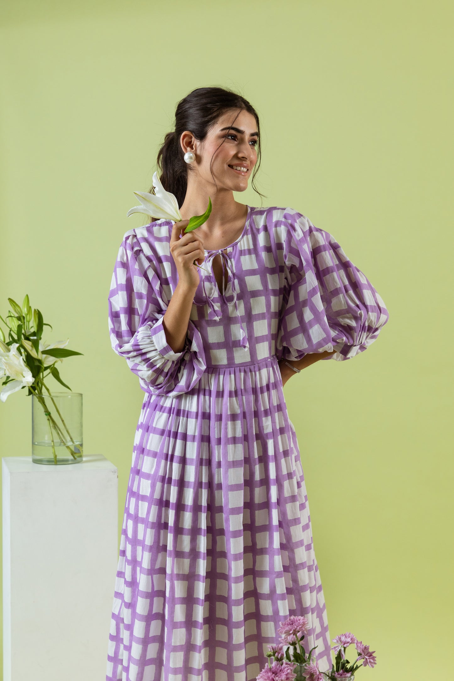 Lavender Gingham Dress