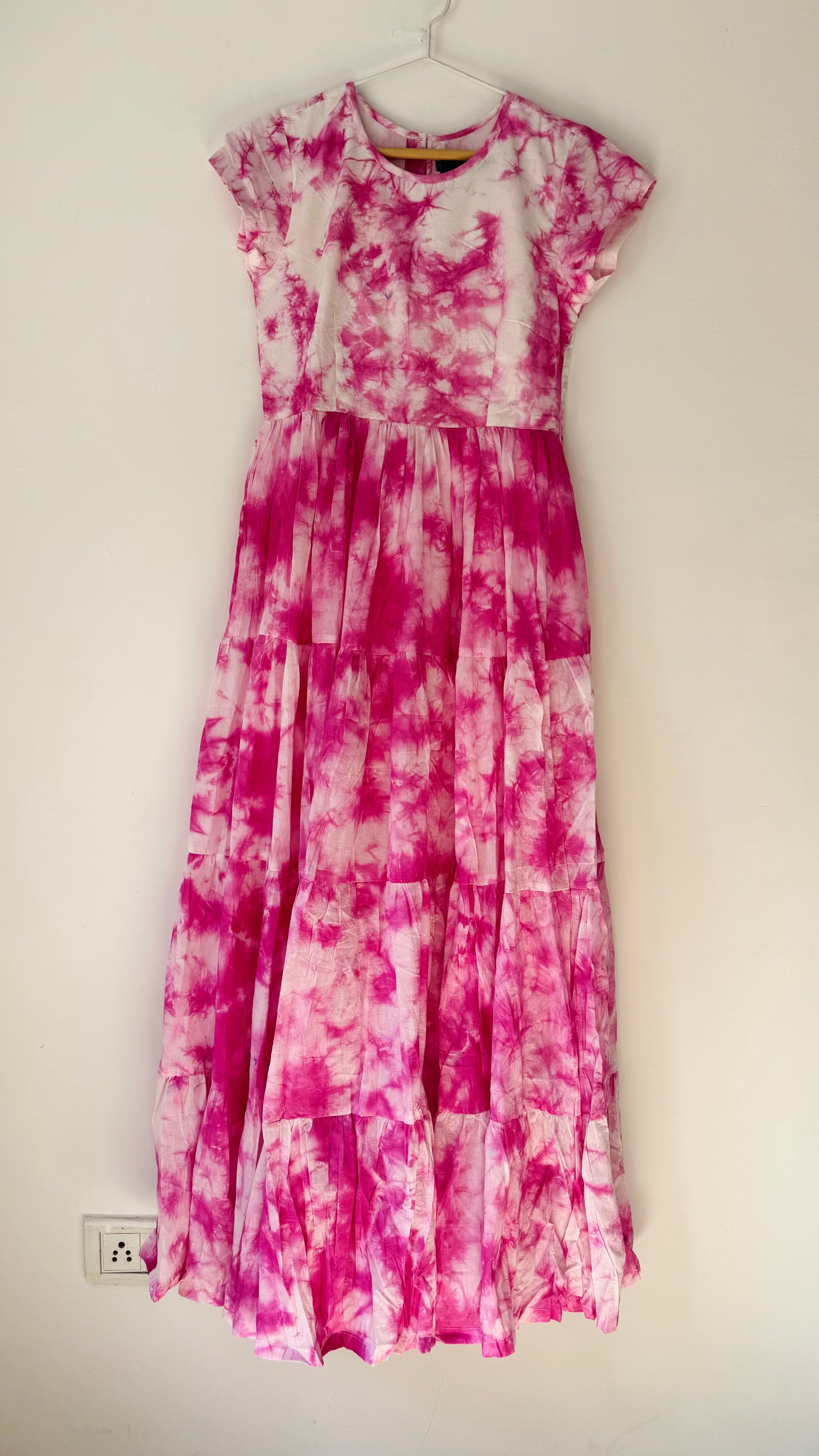 Magenta Tiedye Dress - S
