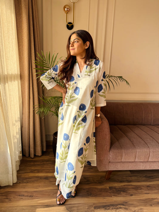 Navy Blue Poppy Kurta Co-ord Set