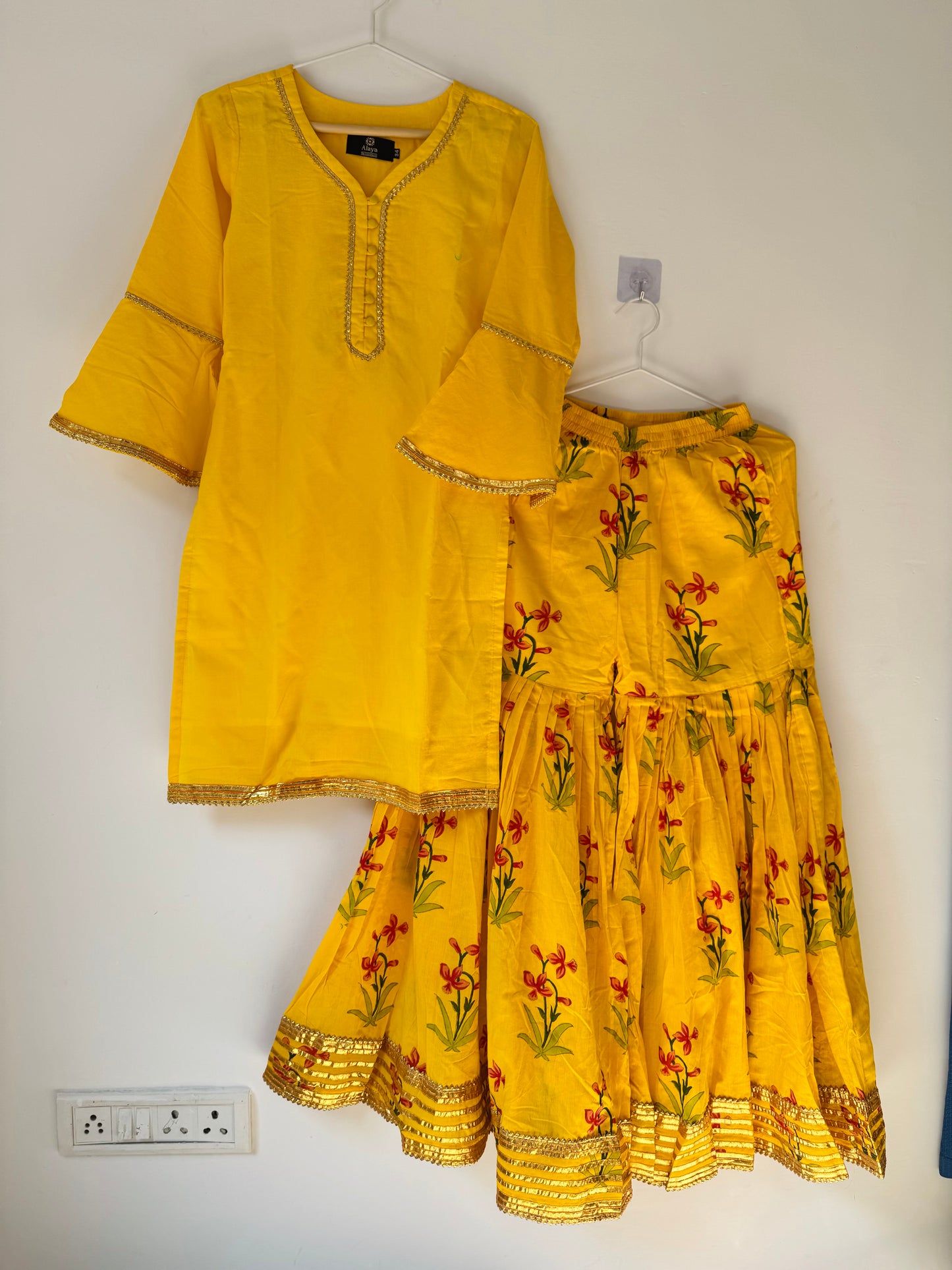 Yellow Lily Sharara Set - XS