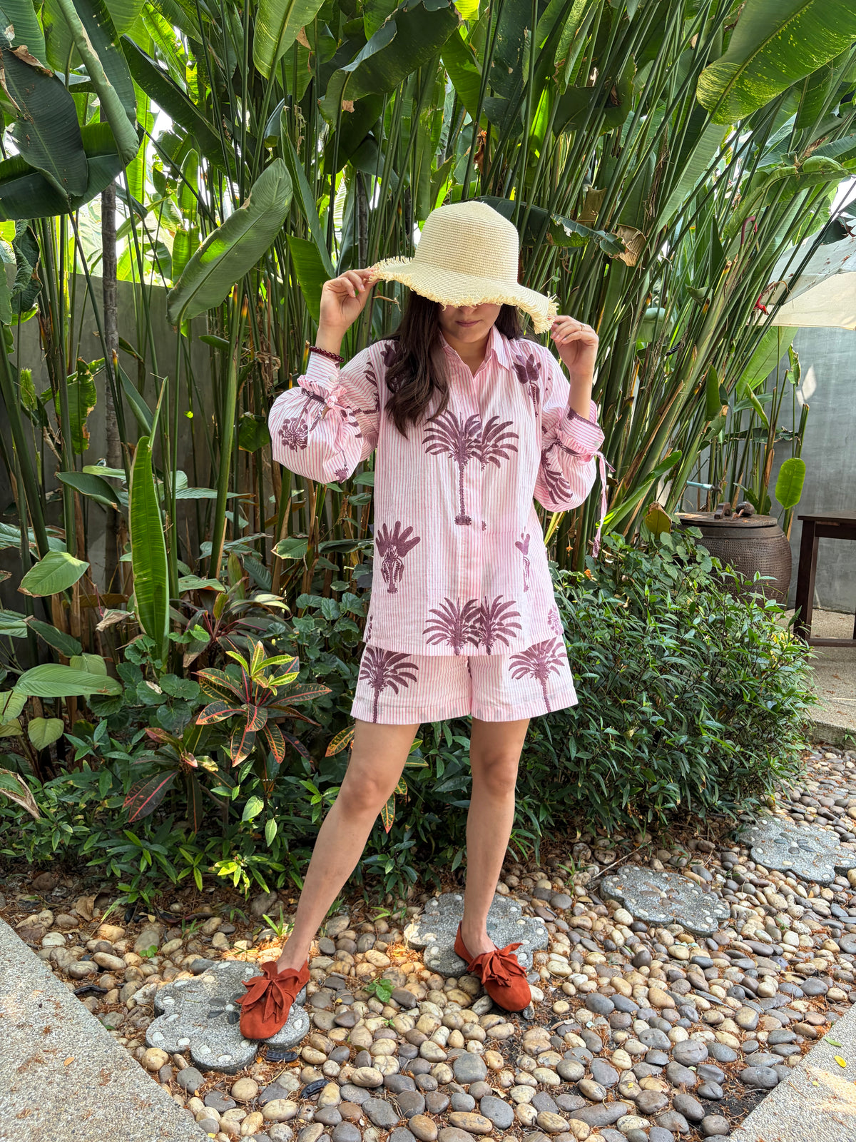 Pink Sunset Palm Shirt