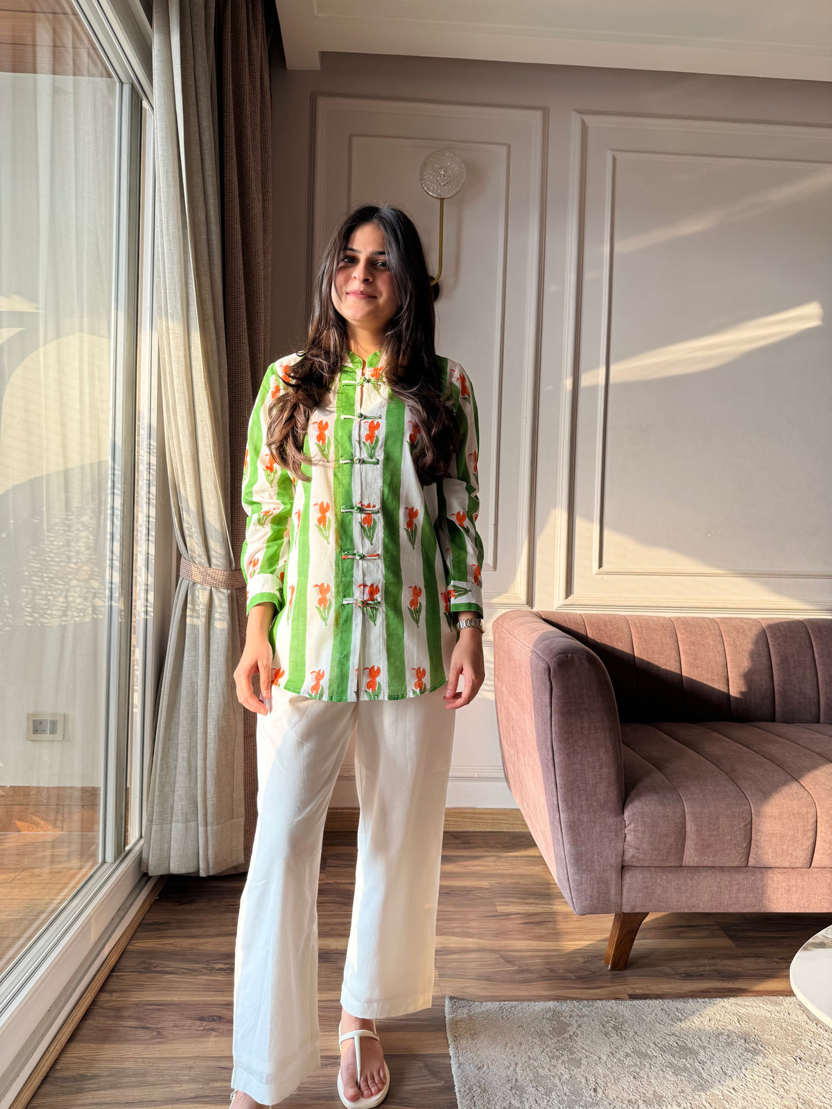 Pistachio - Green and Orange Top
