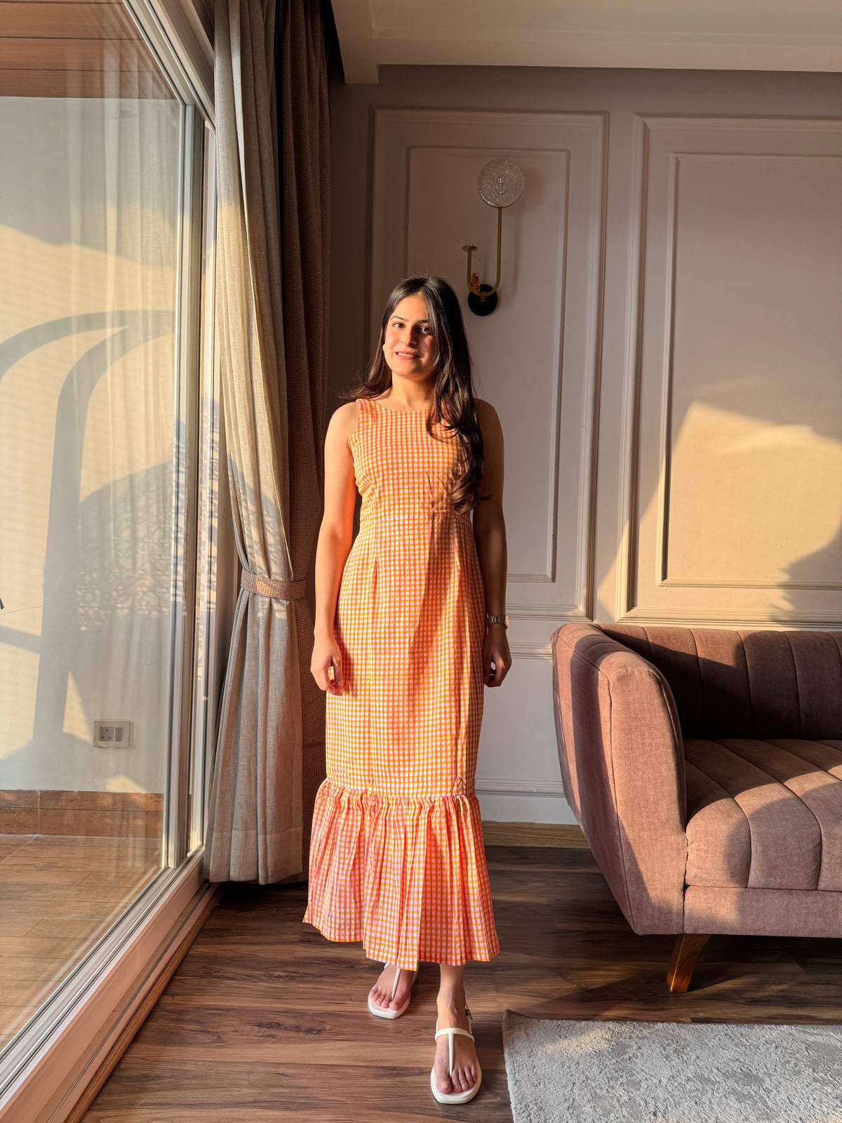 Orange Crush - Orange Gingham Dress