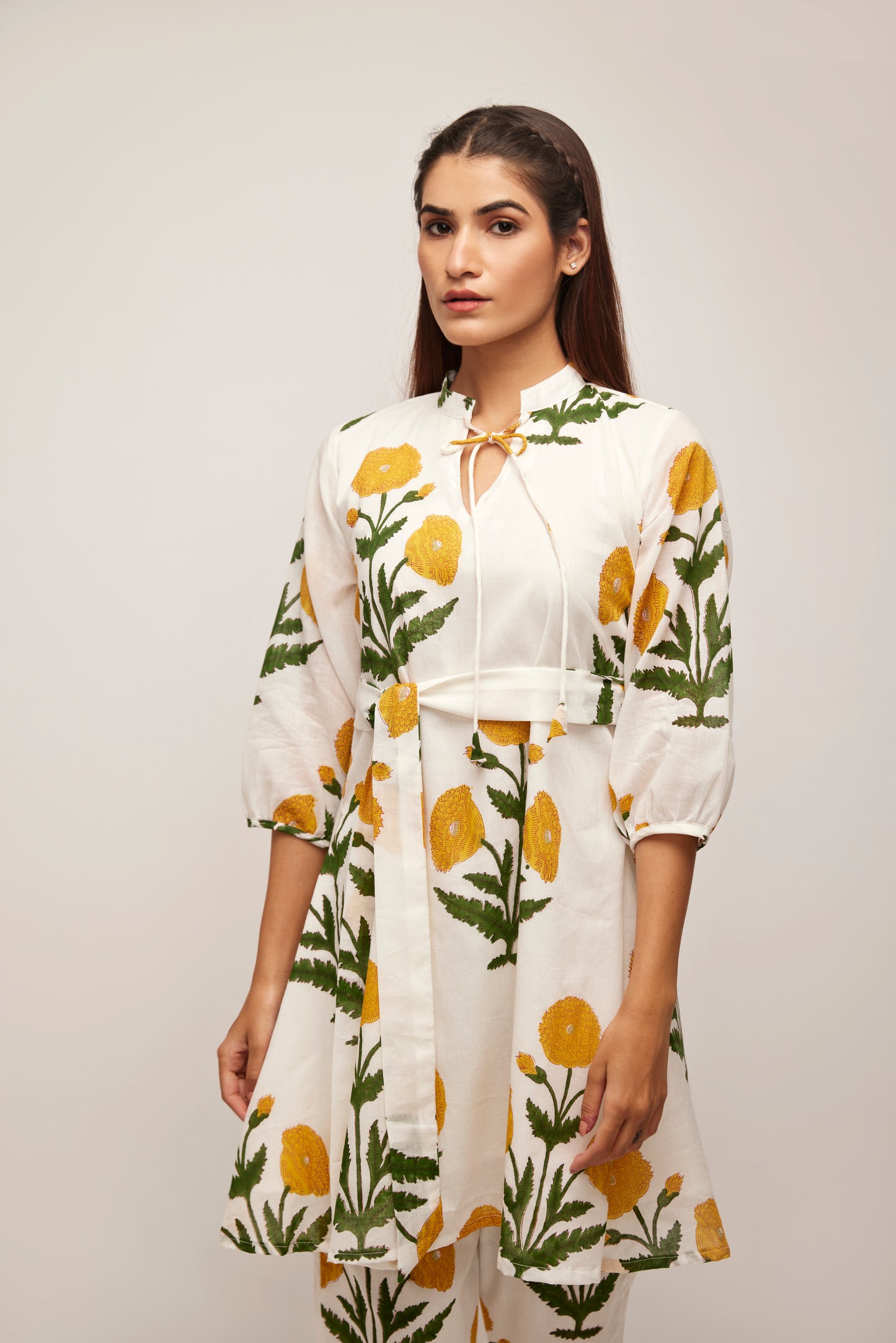 Yellow Poppy Blockprinted Co-ord Set