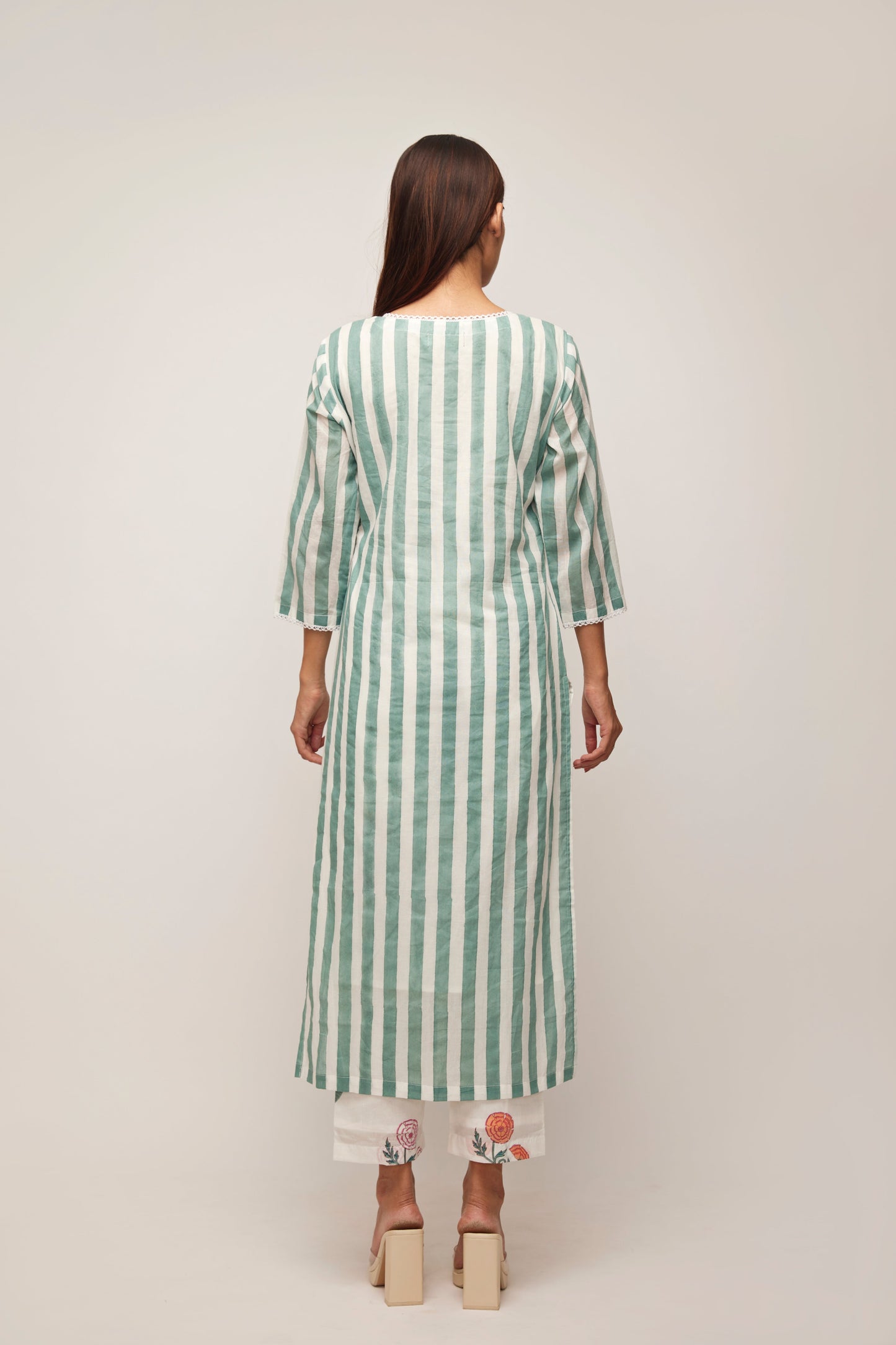 Turquiose Stripe Kurta