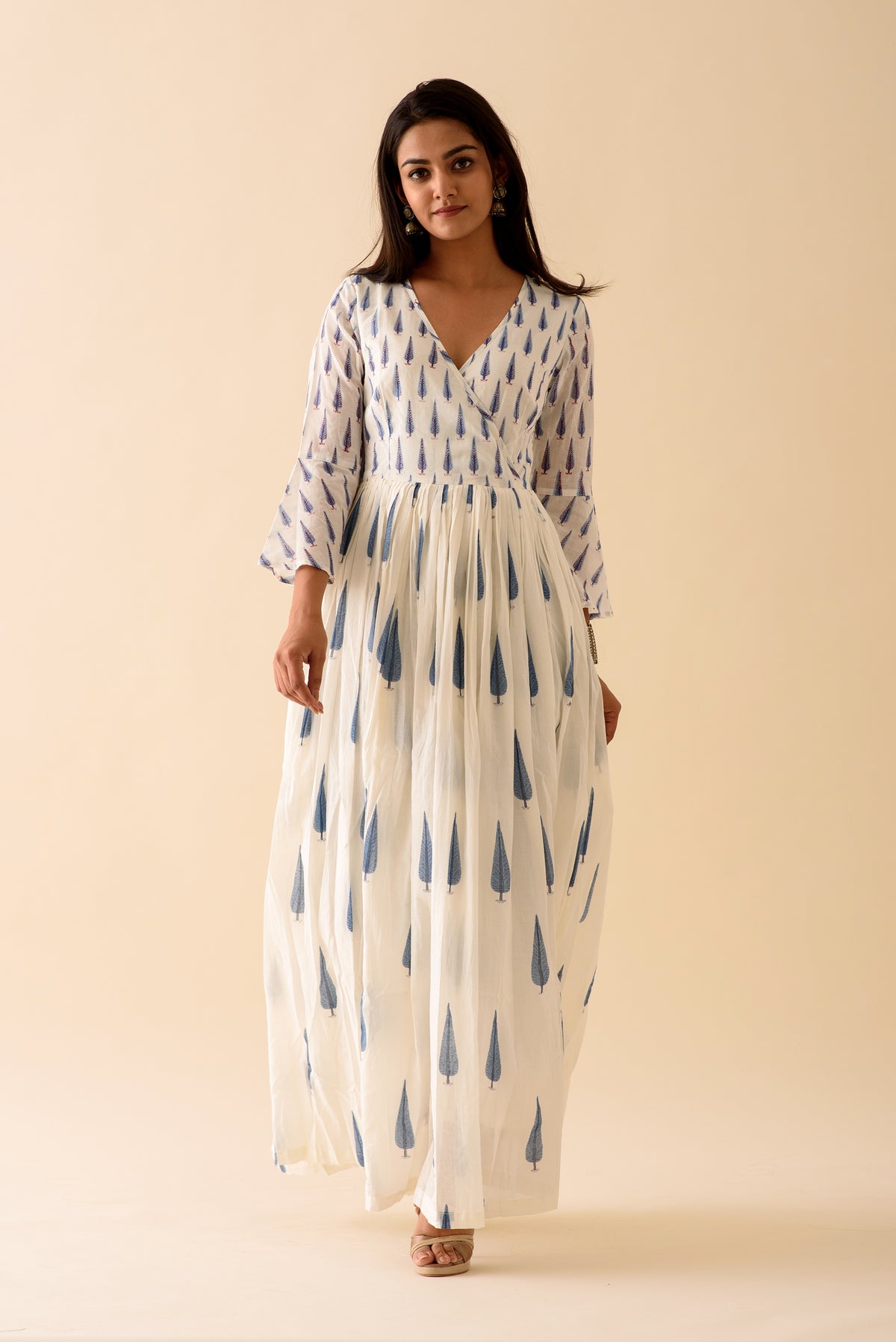 Persian Blue Cypress Blockprint Angrakha