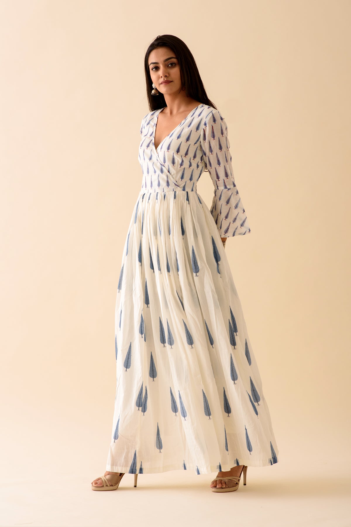 Persian Blue Cypress Blockprint Angrakha