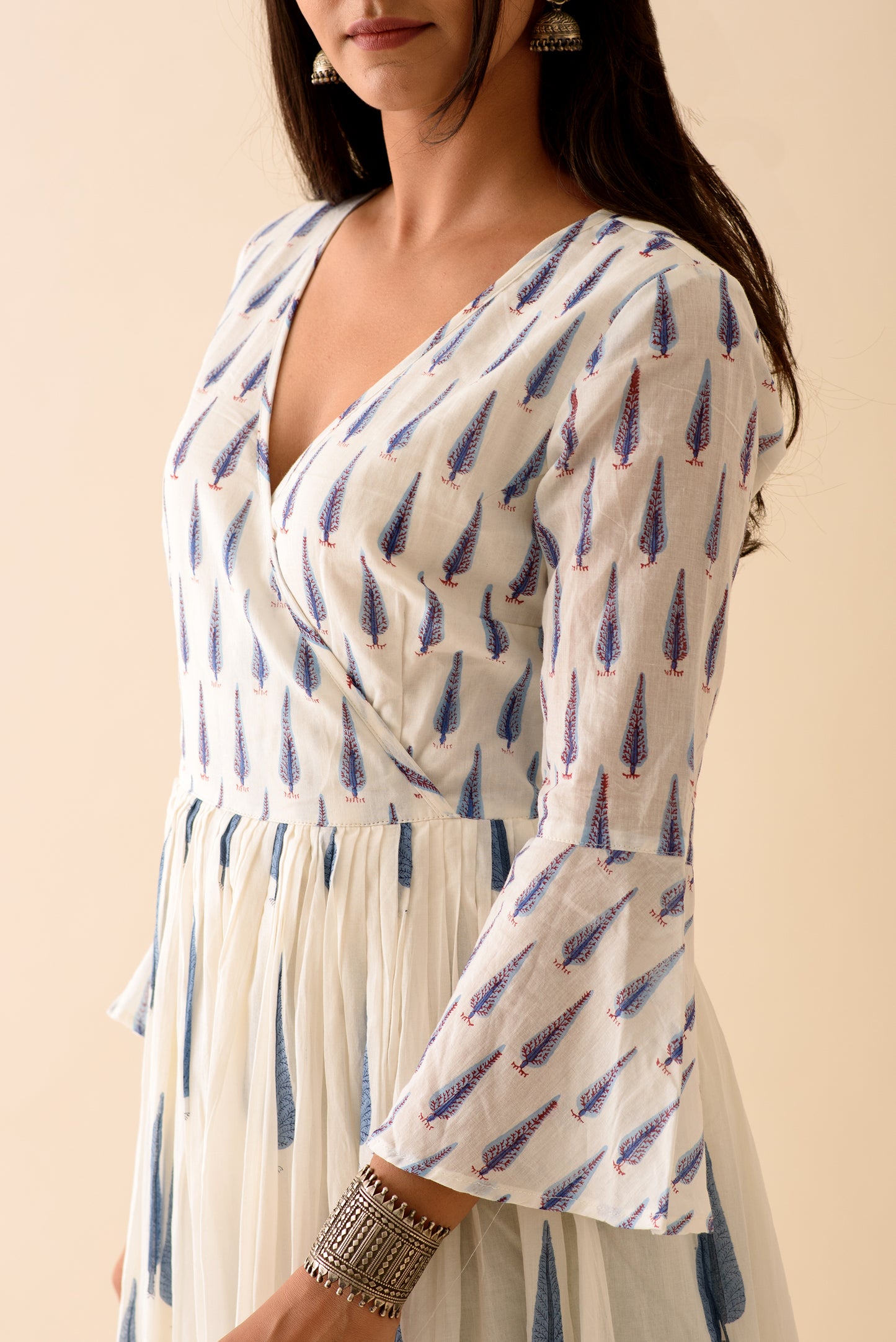 Persian Blue Cypress Blockprint Angrakha