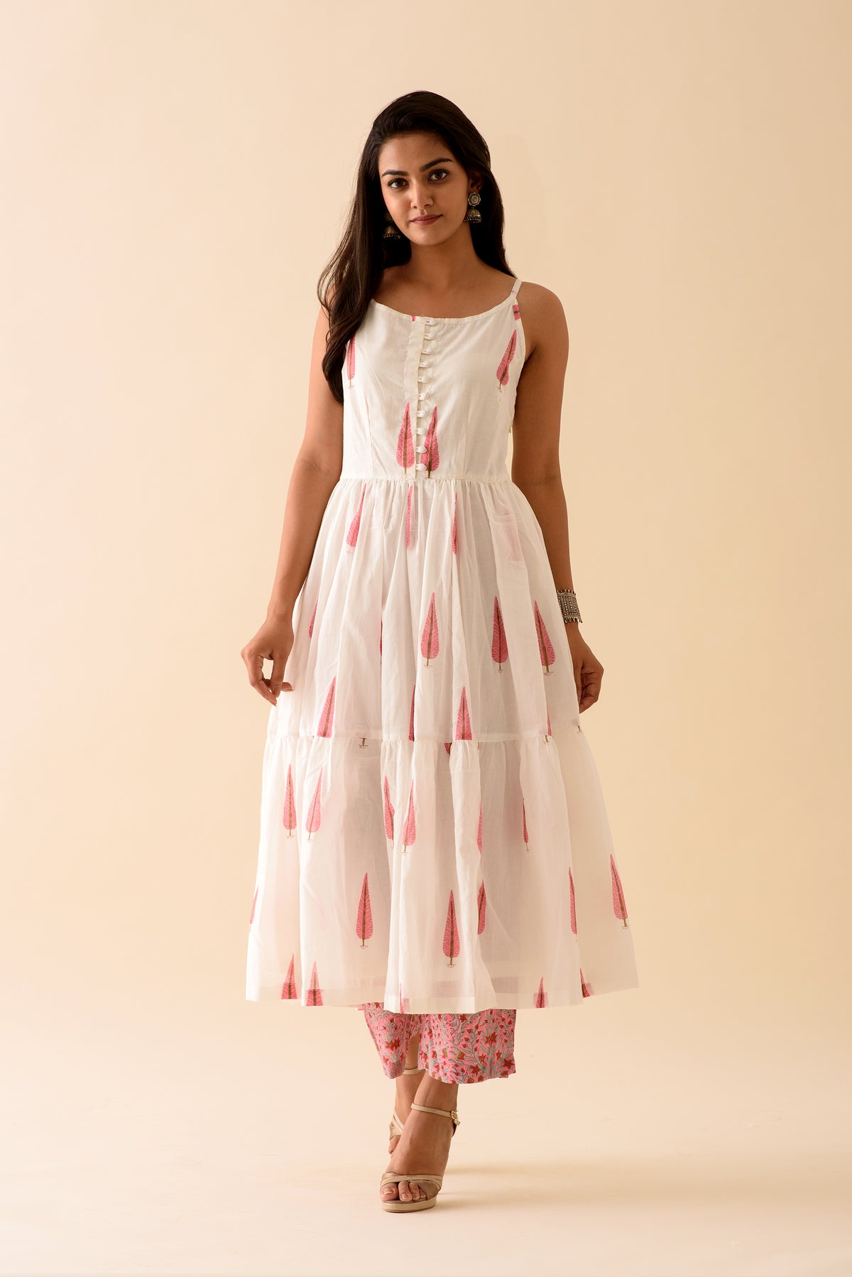 Pink Cypress Blockprint Palazzo Set