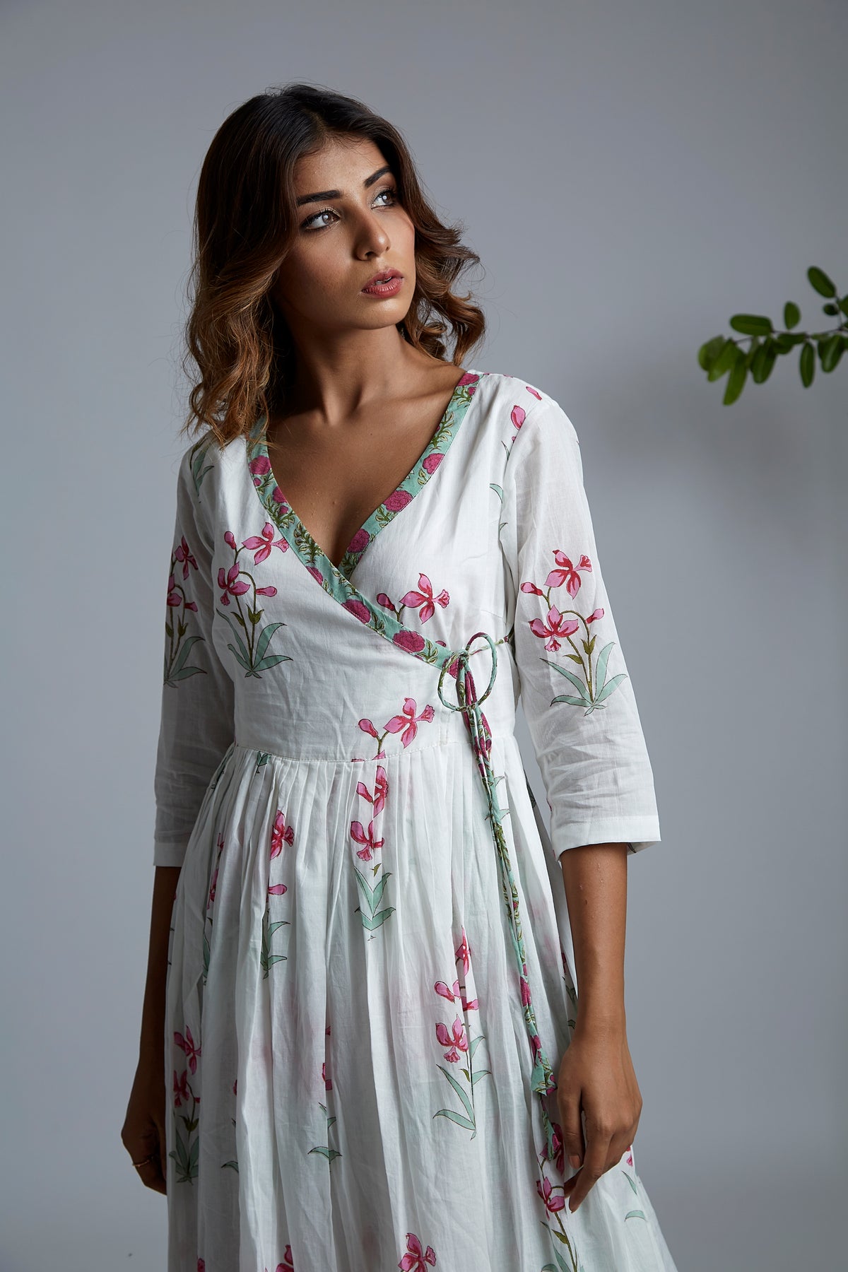 Magenta Lily Angrakha Style Kurta