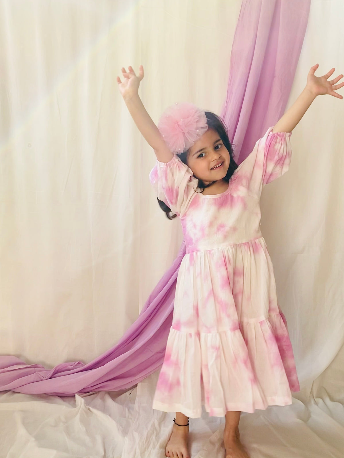 Lilac Tie Dye Tiered Dress