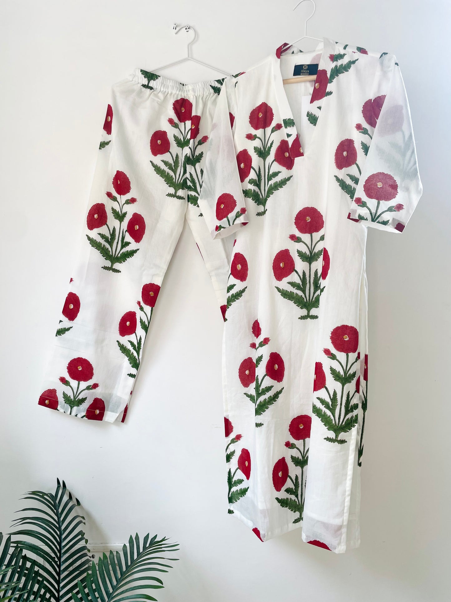 Marsala Poppy Kurta Co-ord Set