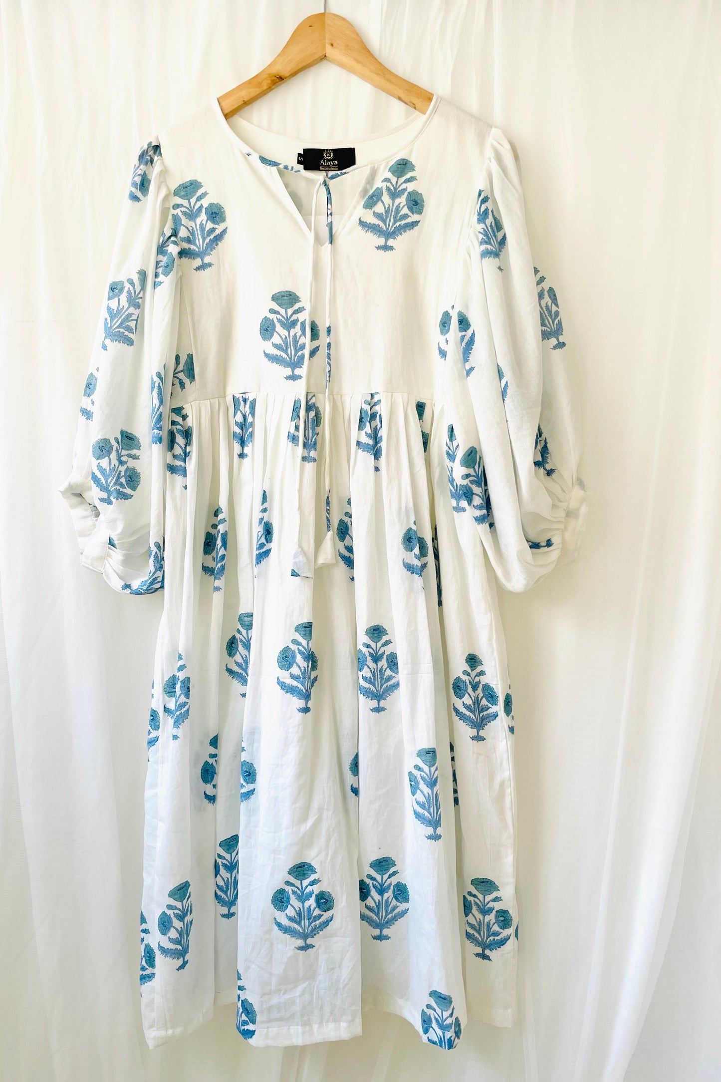 Powder Blue Poppy Midi Dress