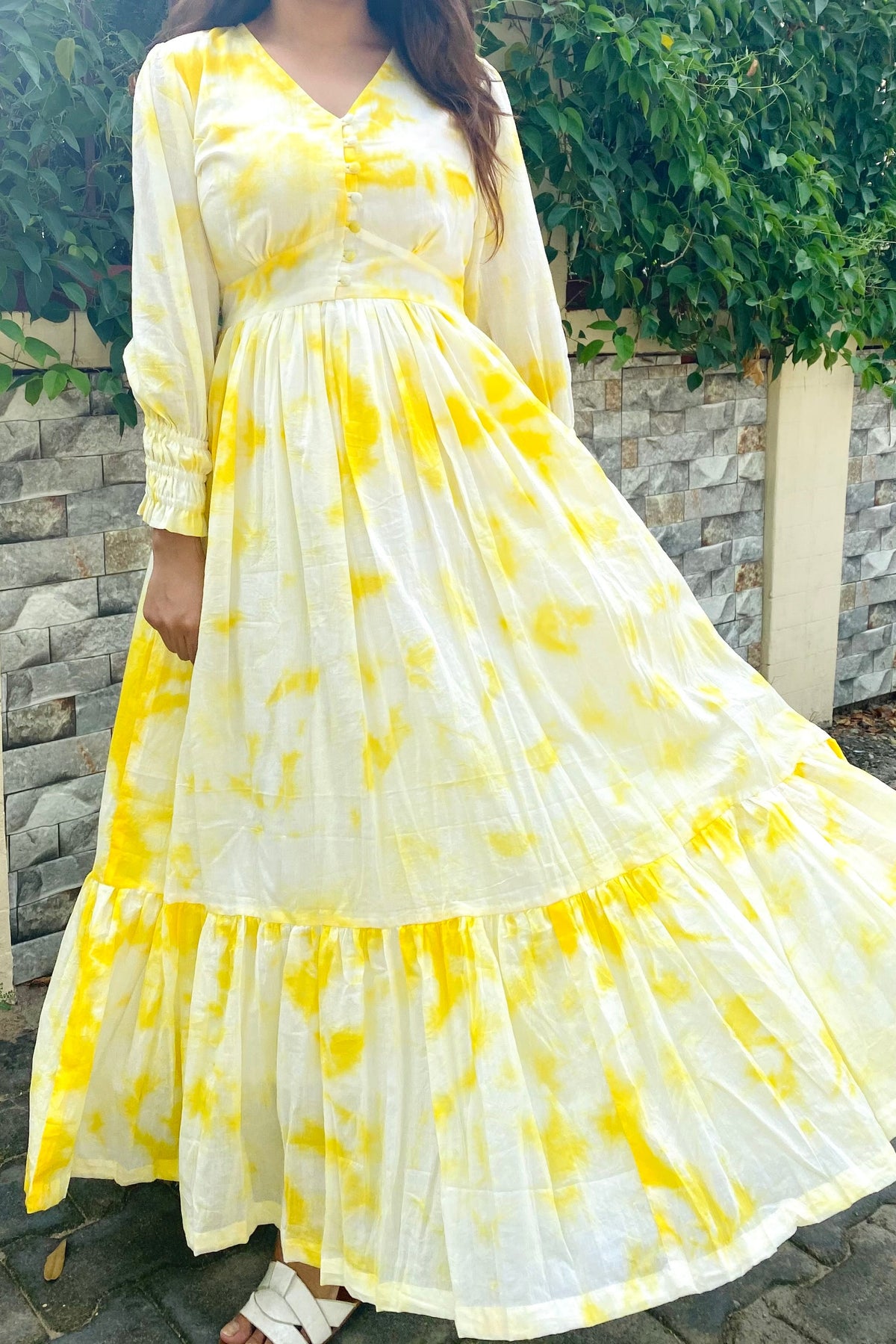 Yellow Tie Dye Maxi Dress