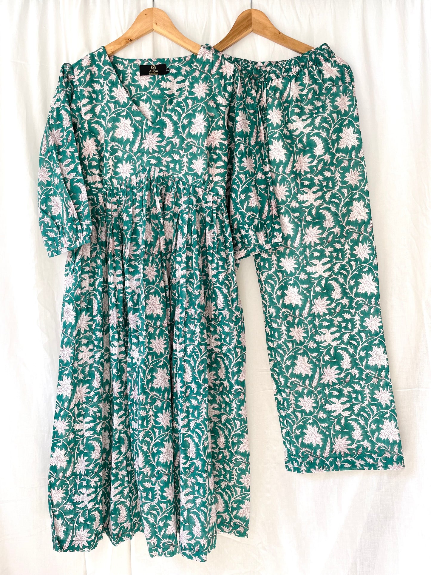 Forest Green Jhaal Kurta Co-ord Set