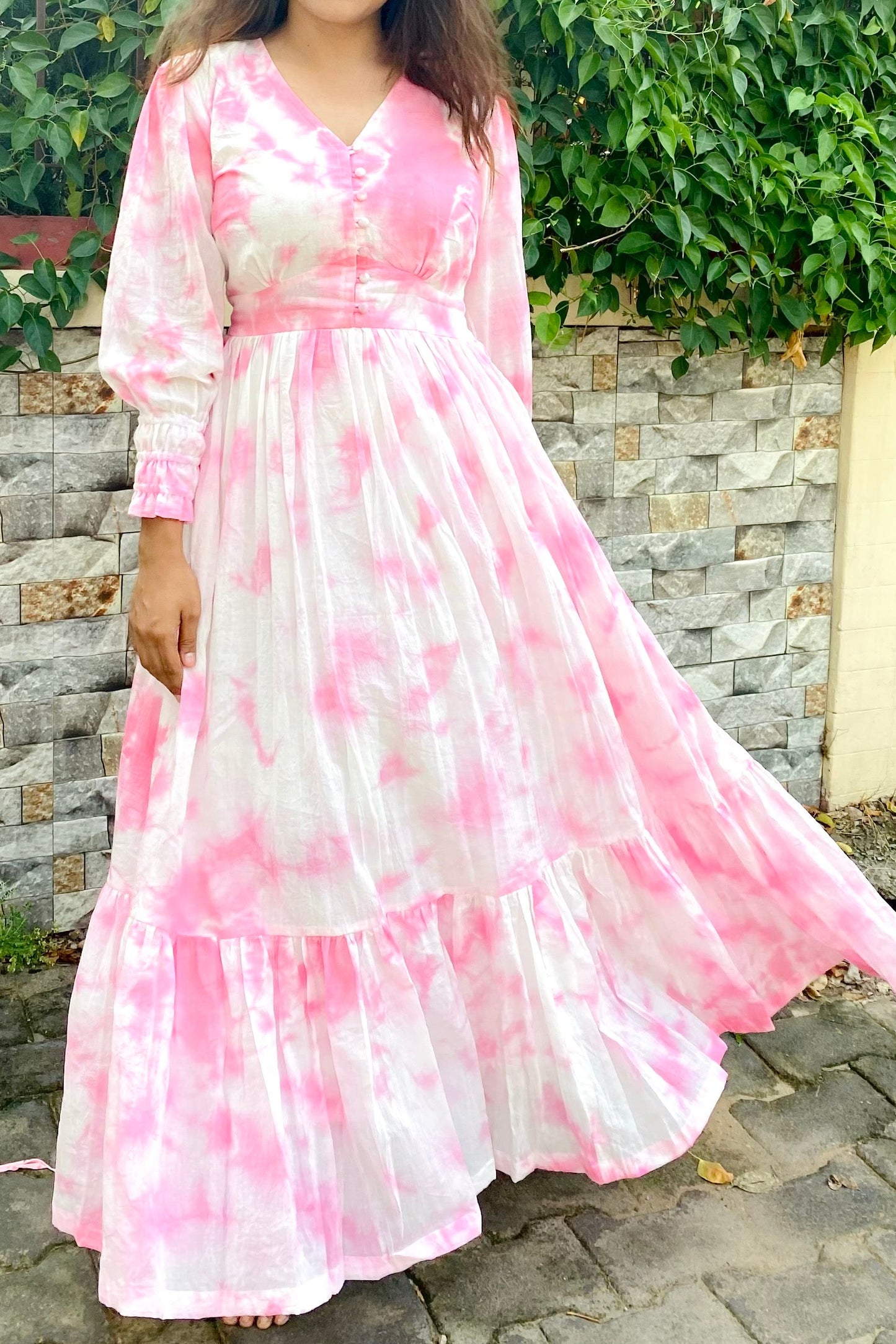Pink Tie Dye Maxi Dress