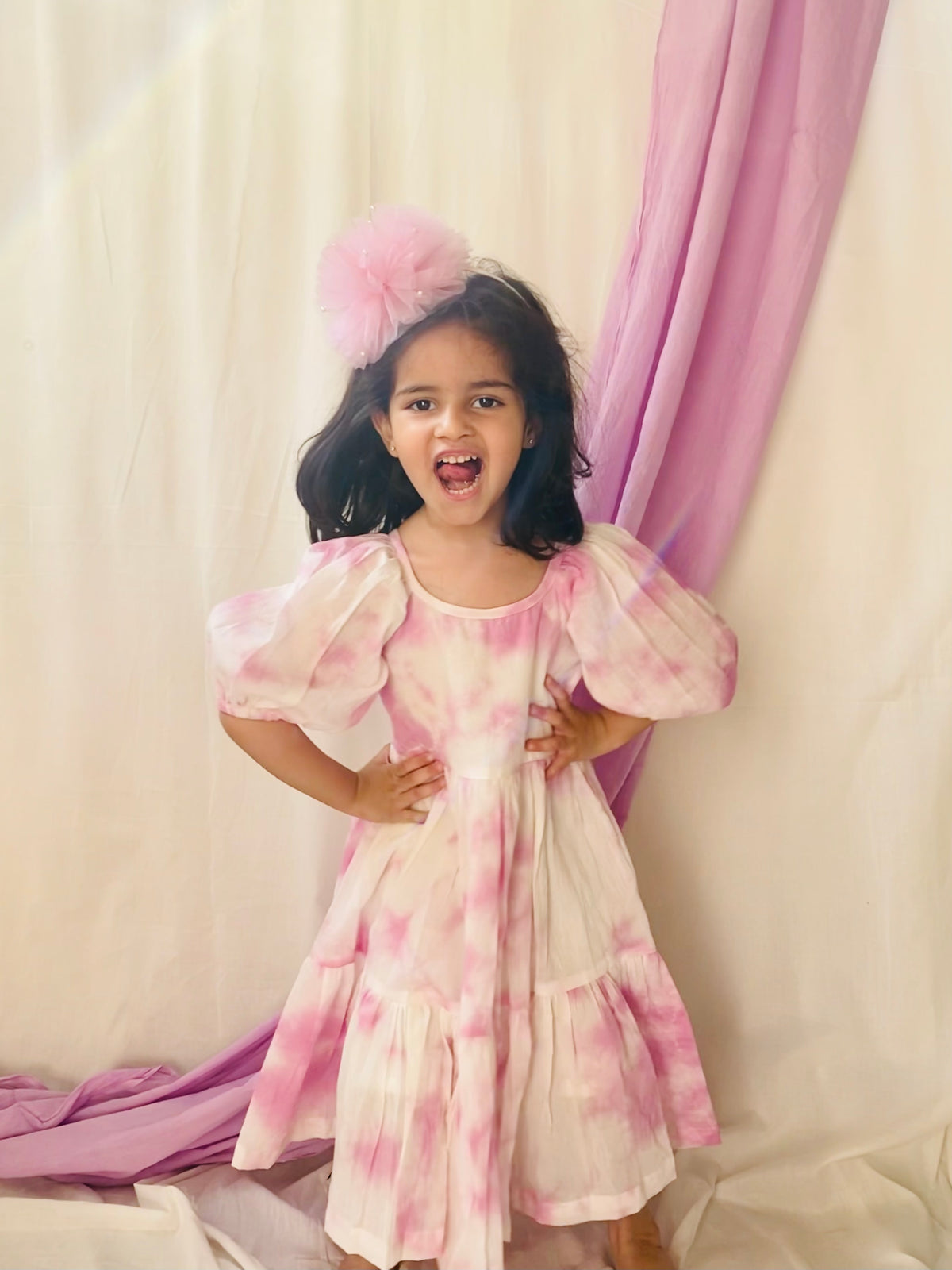 Lilac Tie Dye Tiered Dress