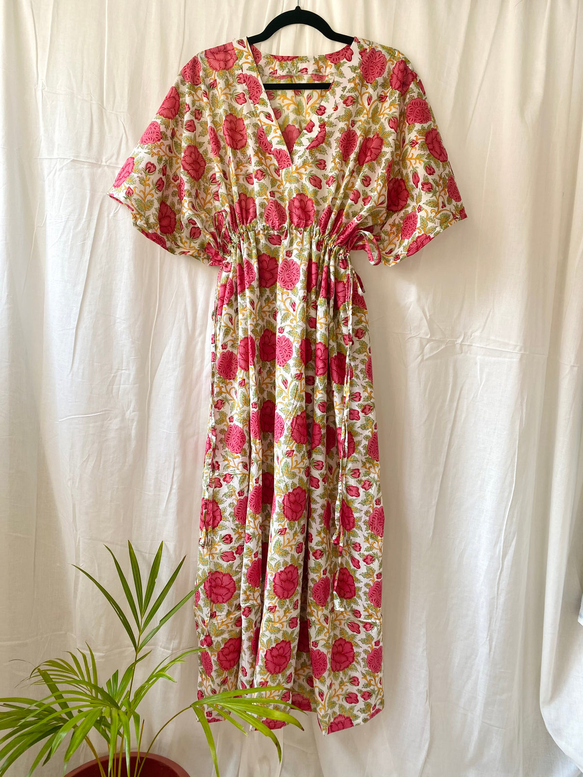 Pink Garden Blockprint Kaftan