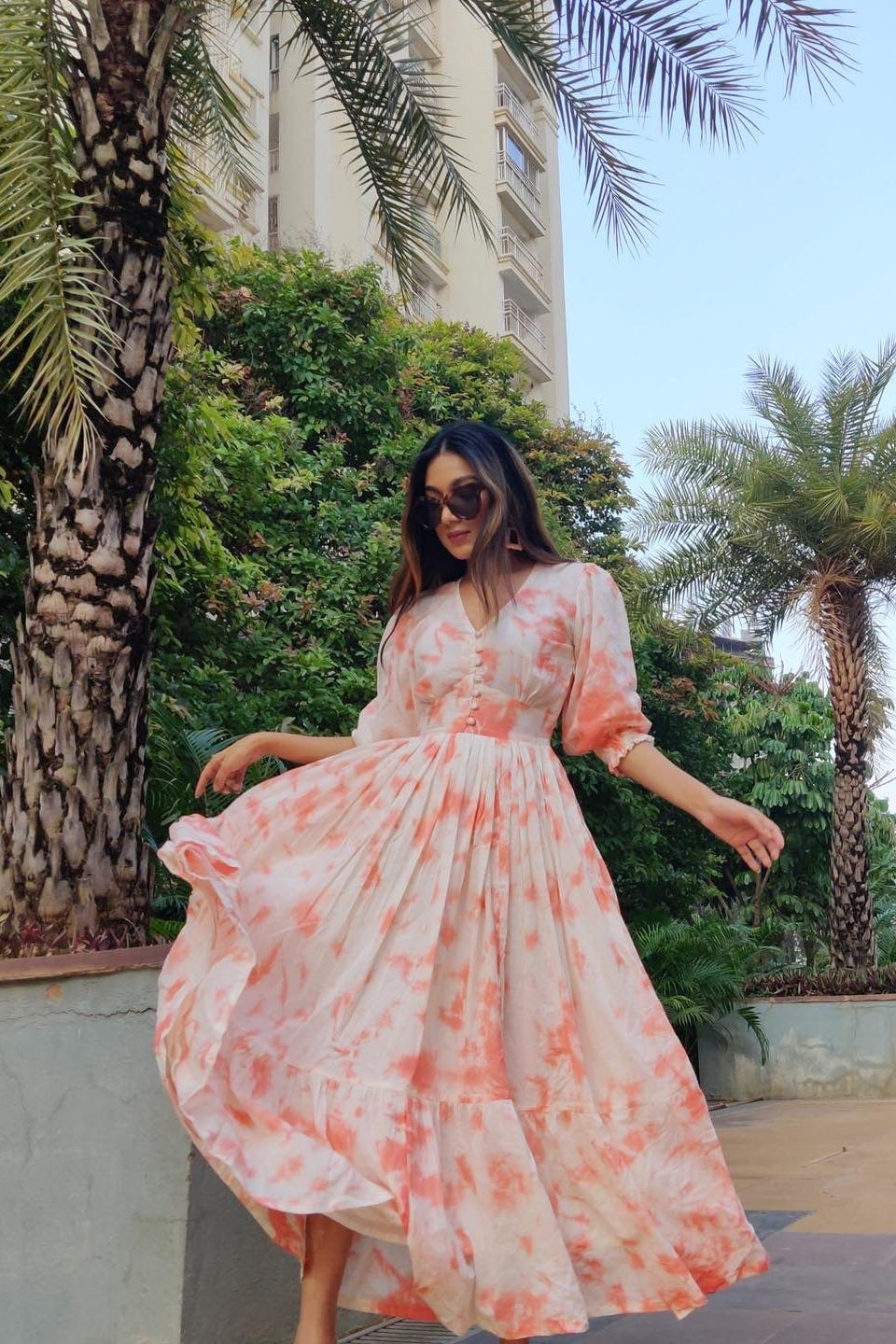 Mud Peach Tie Dye Maxi