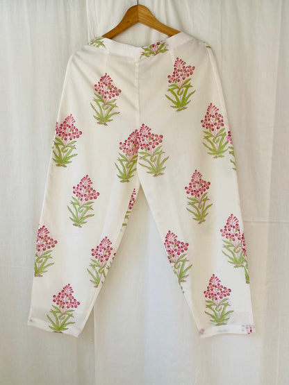 Pink Mini Lotus Top with Pink Cherry Blossom Pants