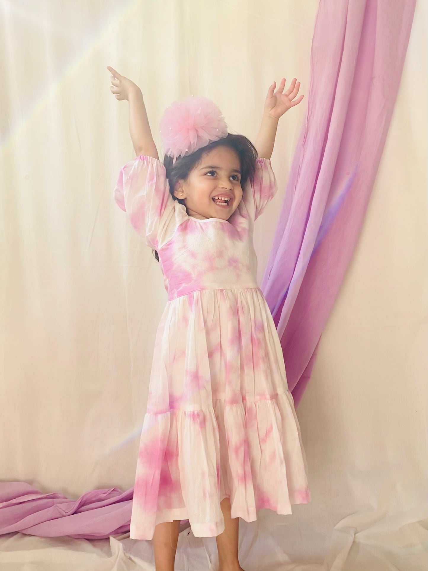 Lilac Tie Dye Tiered Dress