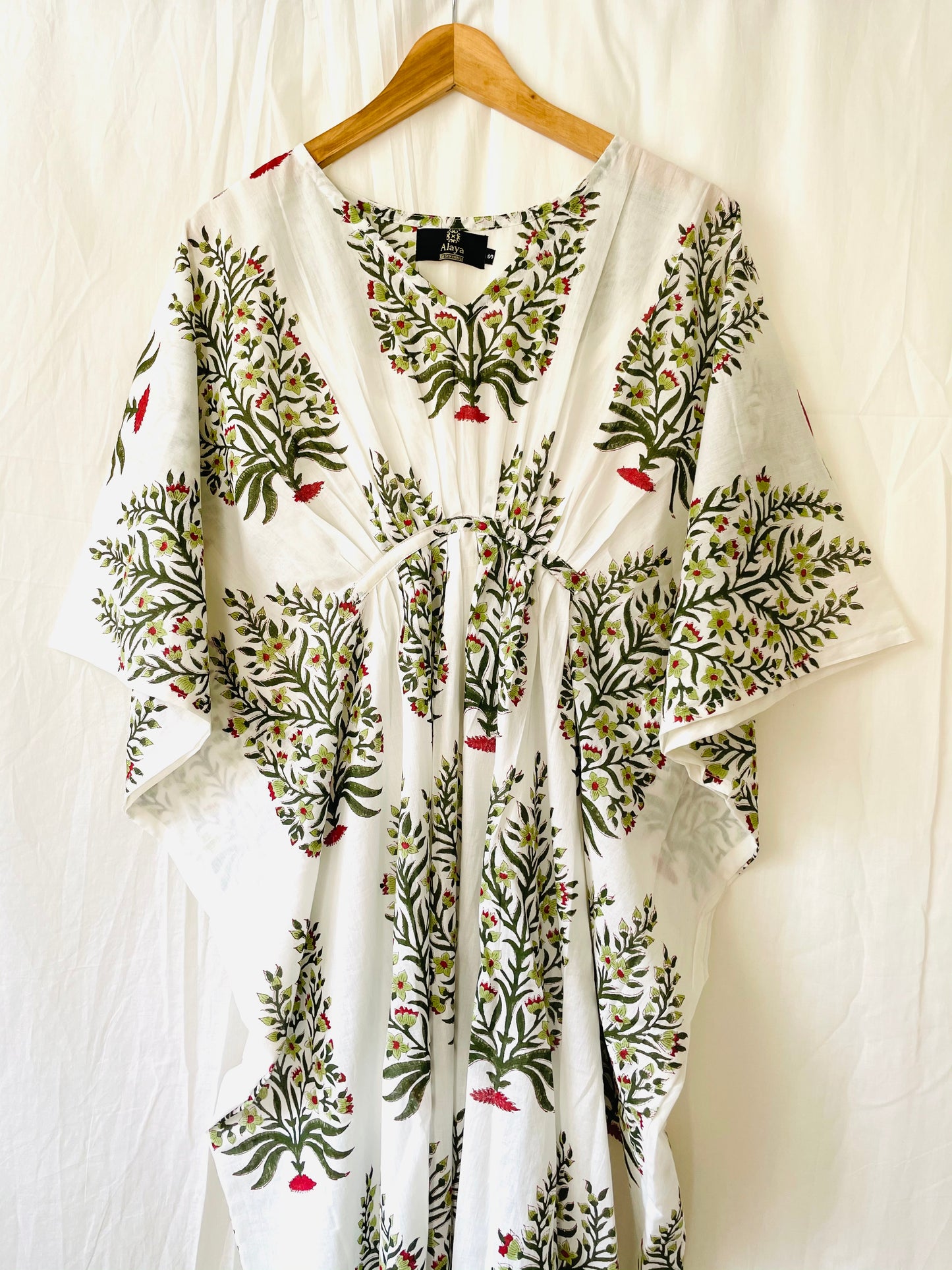 Mughal Green Blockprinted Kaftan