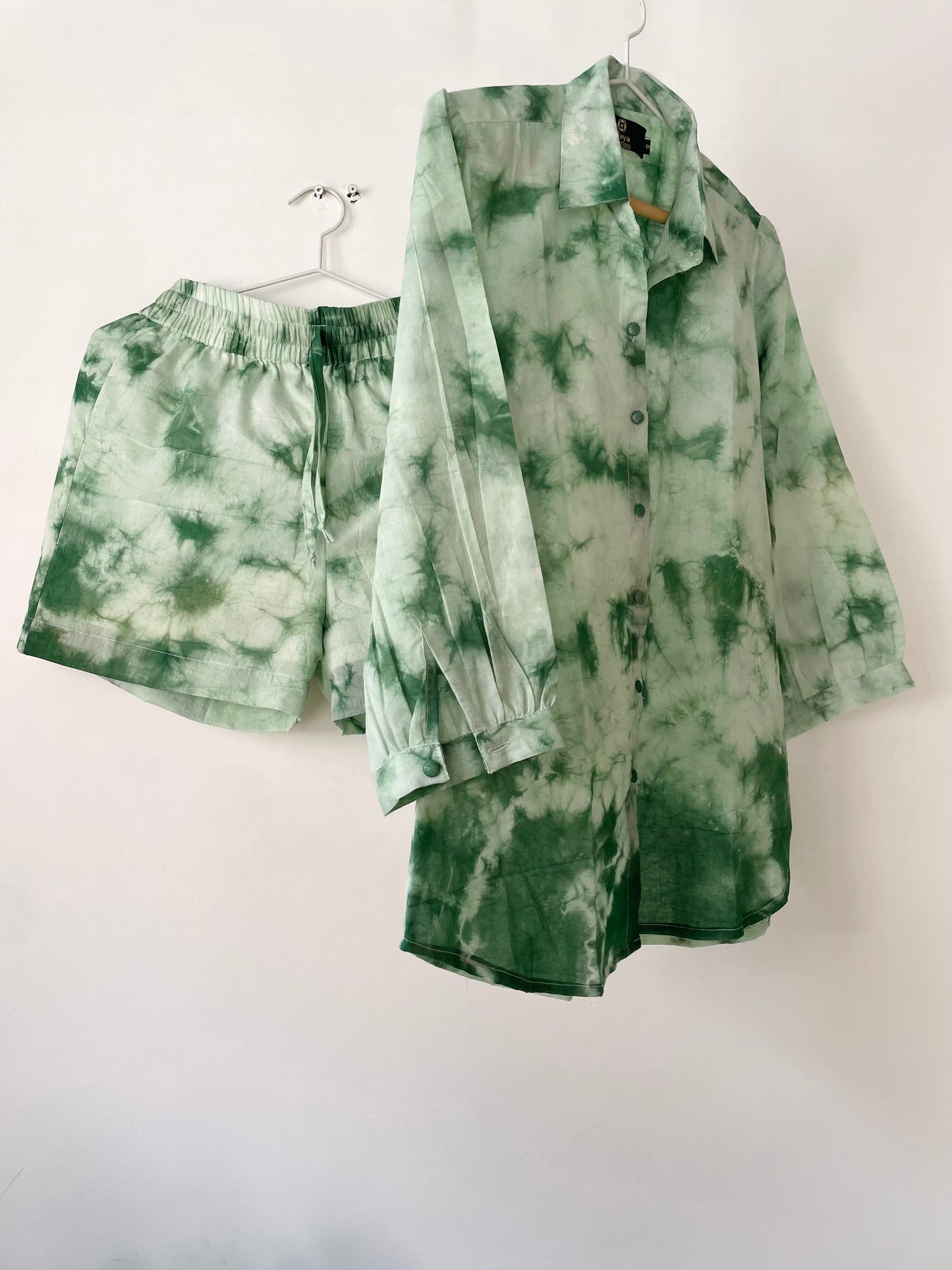 Green TieDye Shorts Co-ord Set