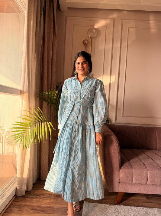 Skyfall Stripe Shirt Dress