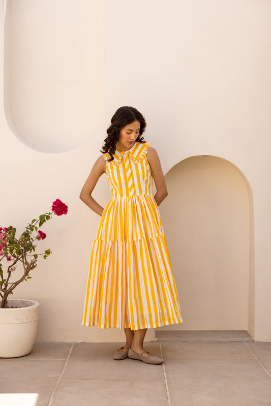 Honeystripe Ruffle Dress