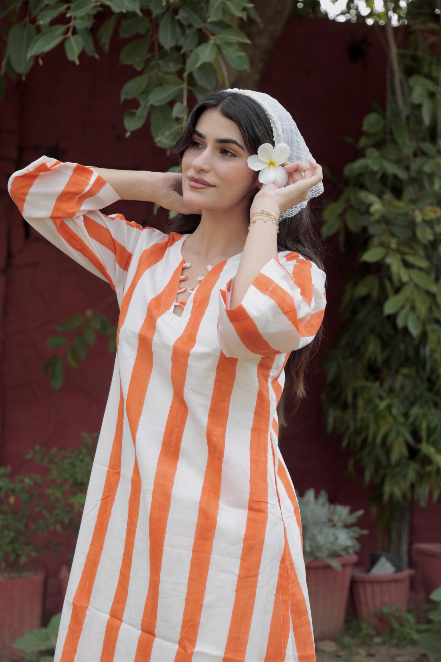 Coral Palm Kurta Set
