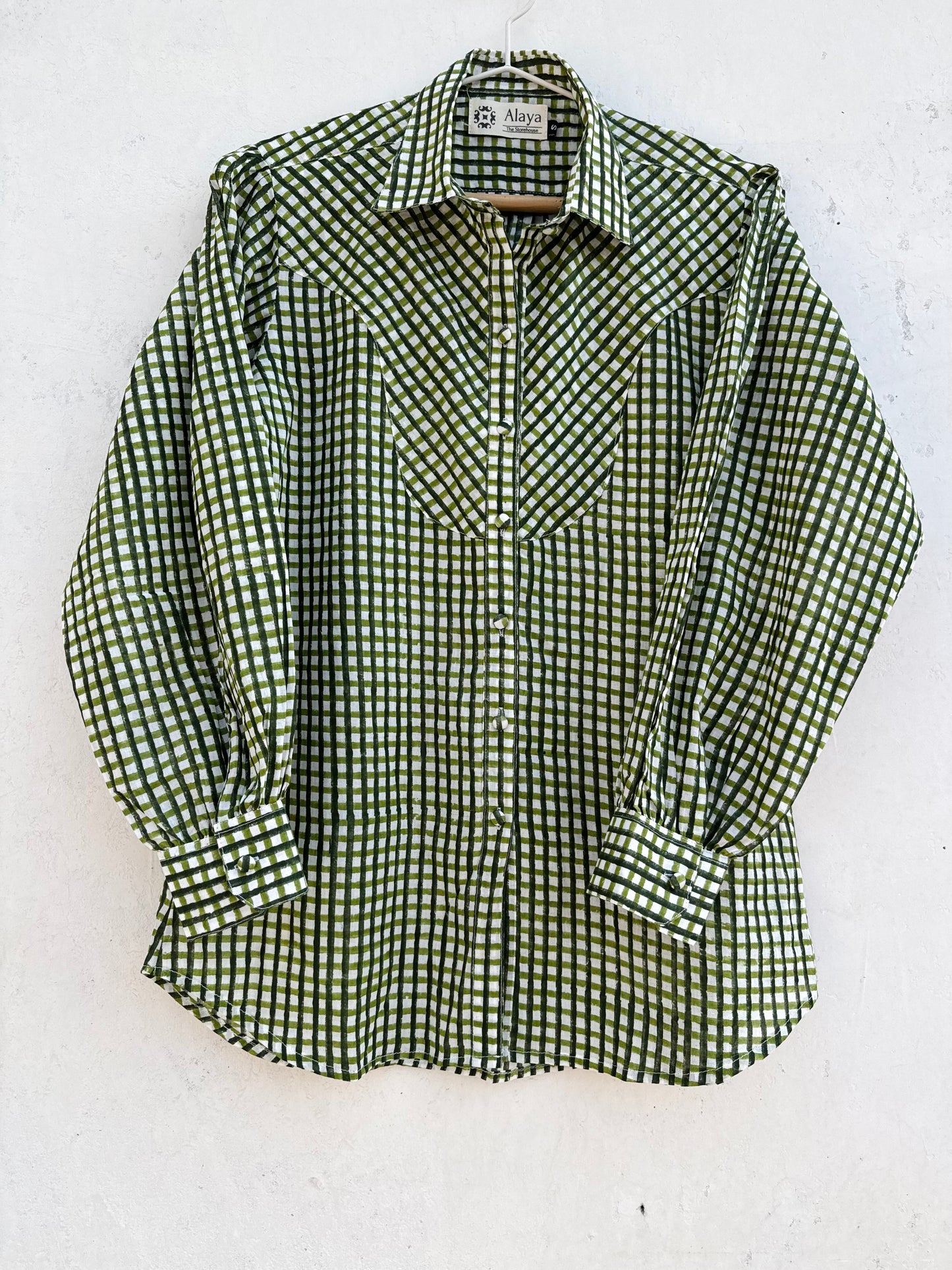 Olive Green Gingham Shirt