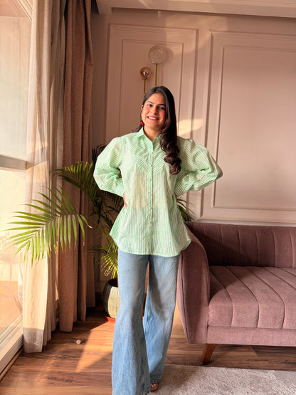 Mint Green Stripe Shirt