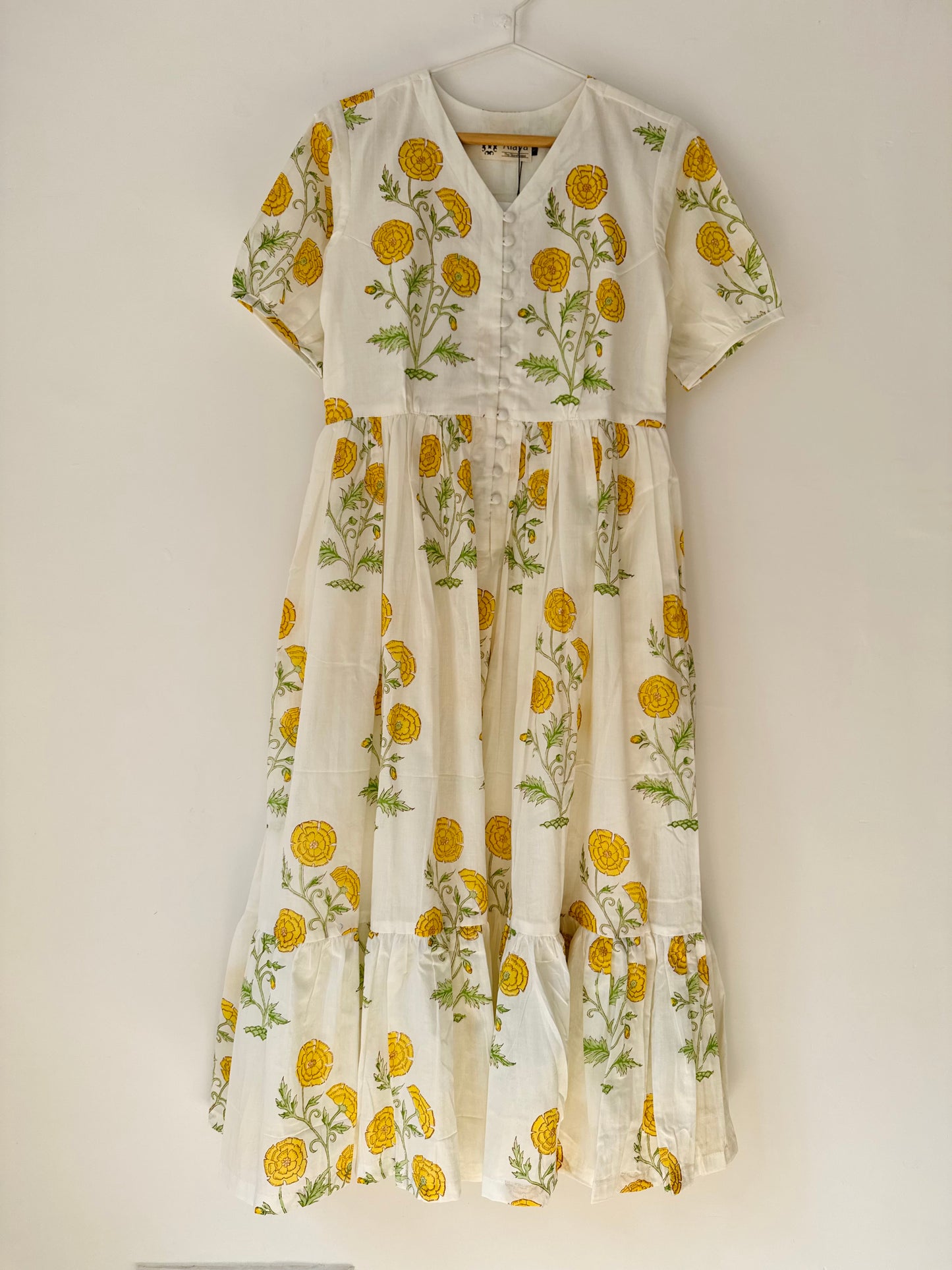 Yellow Peony Dress - S