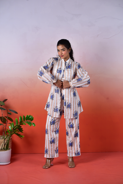 Blue Rosebagh Co-ord Set