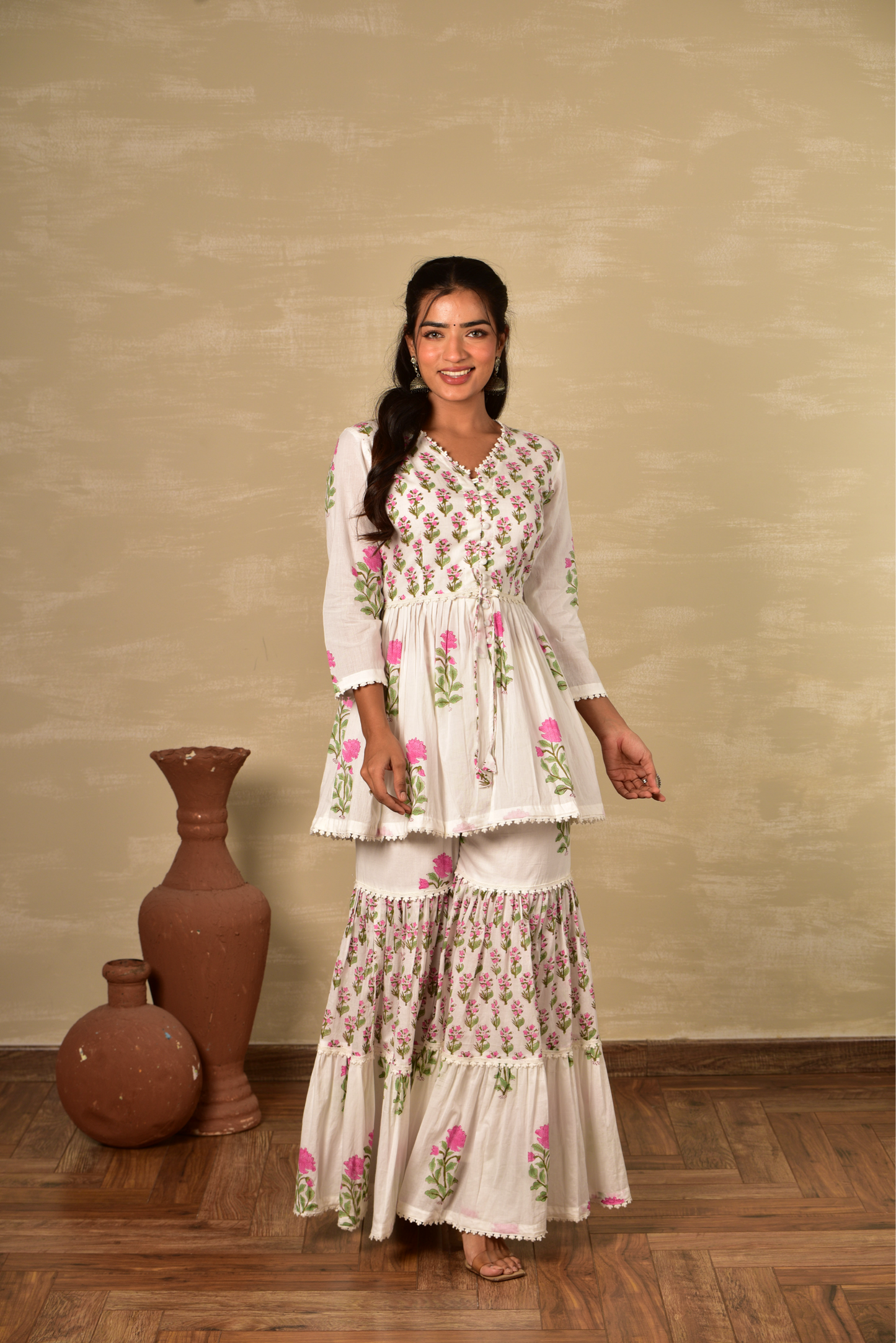 Anjuman Kurta with Gharara and Dupatta - Set of 3