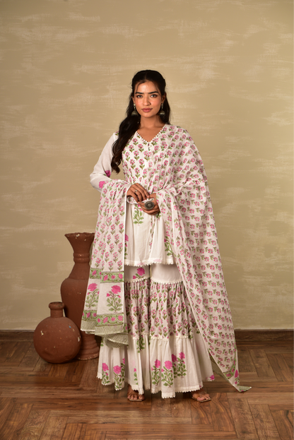 Anjuman Kurta with Gharara and Dupatta - Set of 3