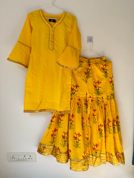 Yellow Lily Sharara Set - XS