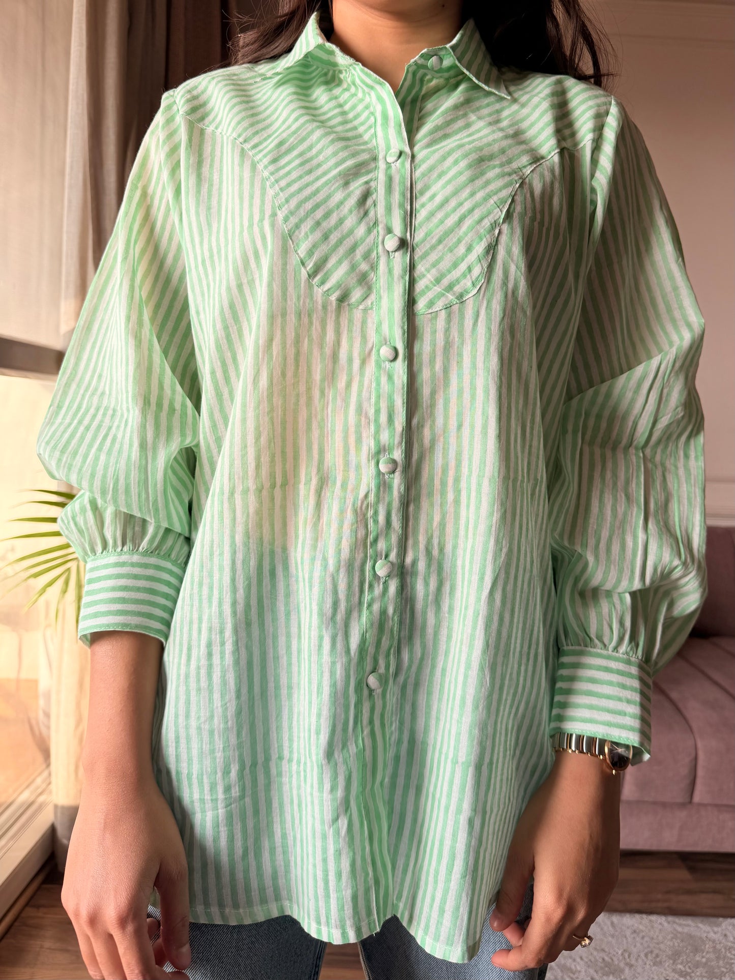 Mint Green Stripe Shirt