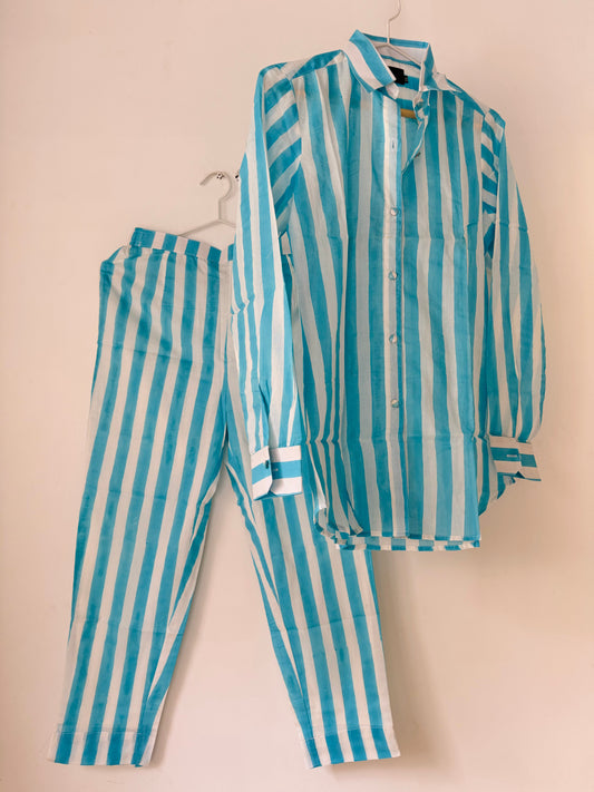 Blue Stripe Co-ord Set - XS