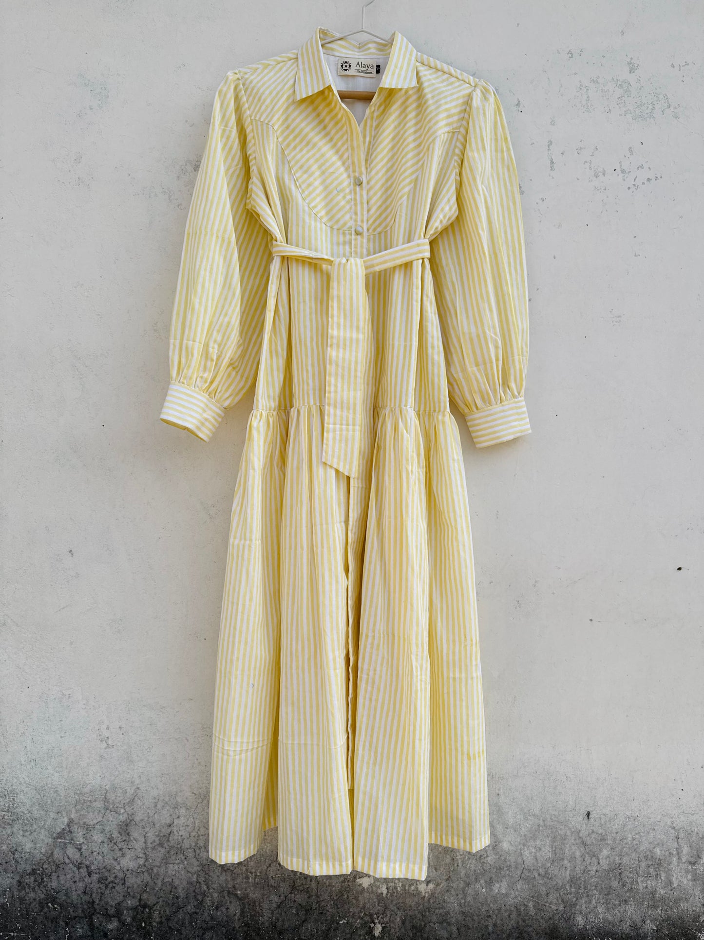 Citrus Breeze Stripe Shirt Dress