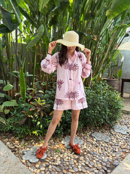 Pink Sunset Palm Set