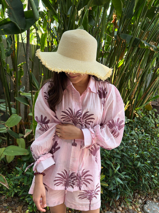 Pink Sunset Palm Shirt