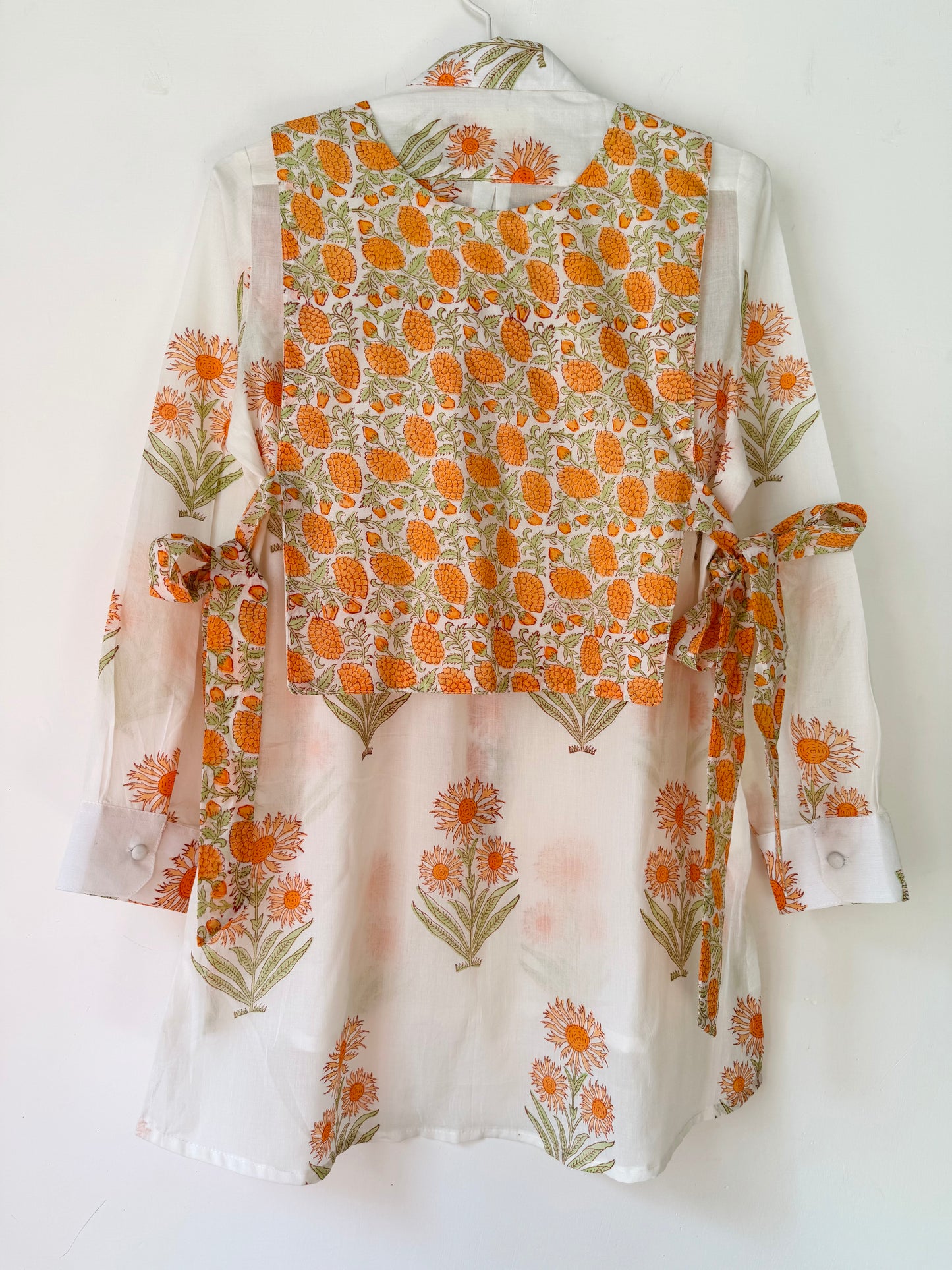 Tangerine Daisy Shirt, Waistcoat & Pants Set