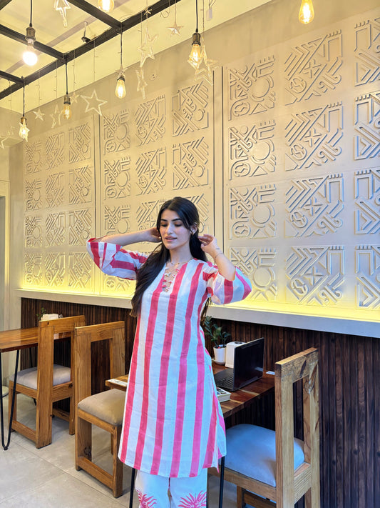 Rose Palm Kurta Set