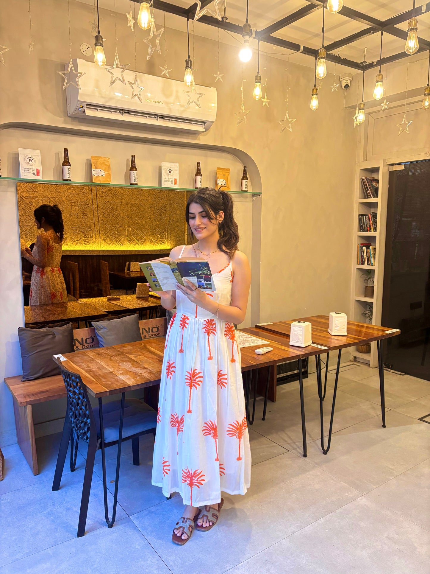 Coral Palm Dress
