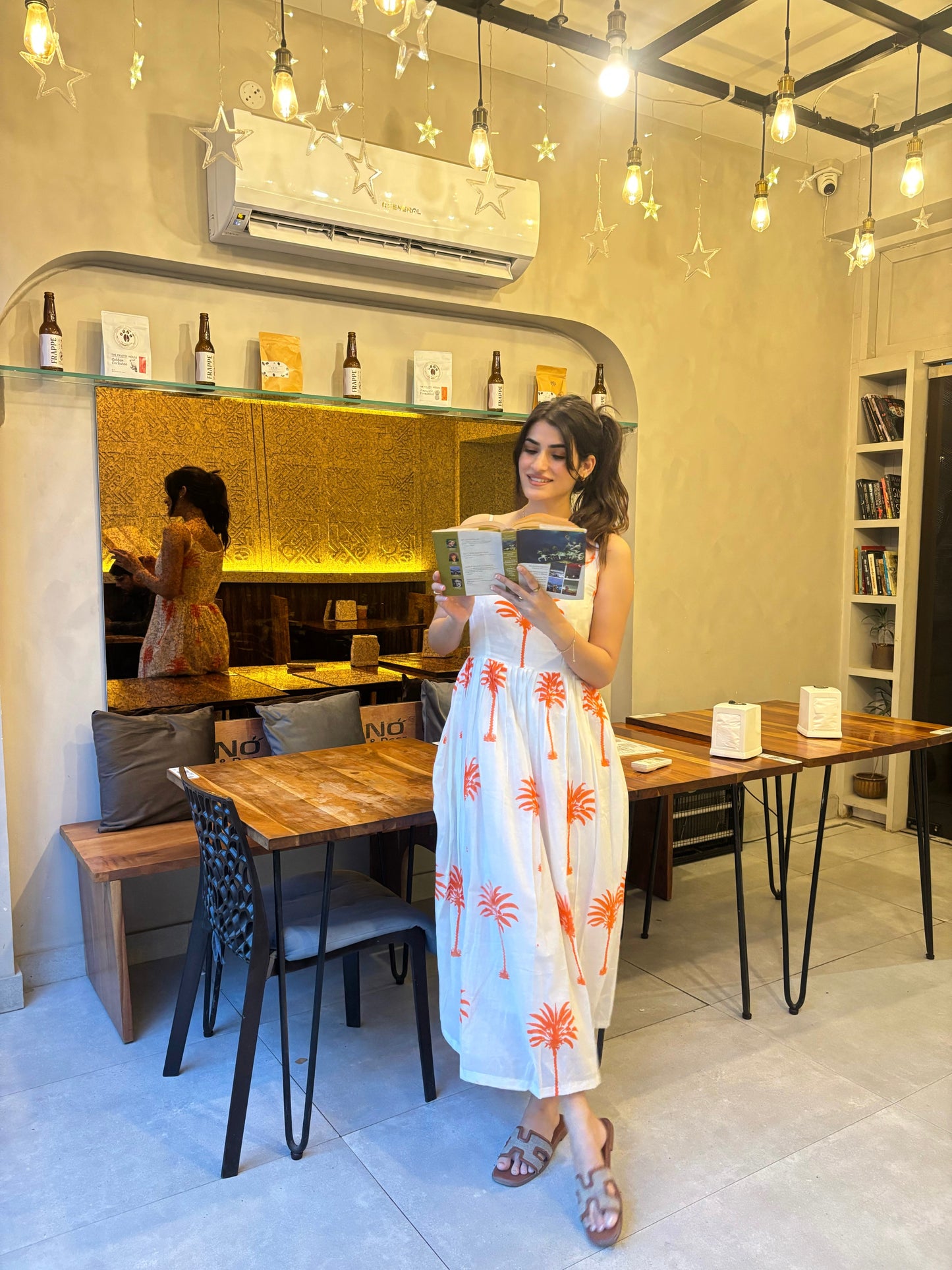 Coral Palm Dress